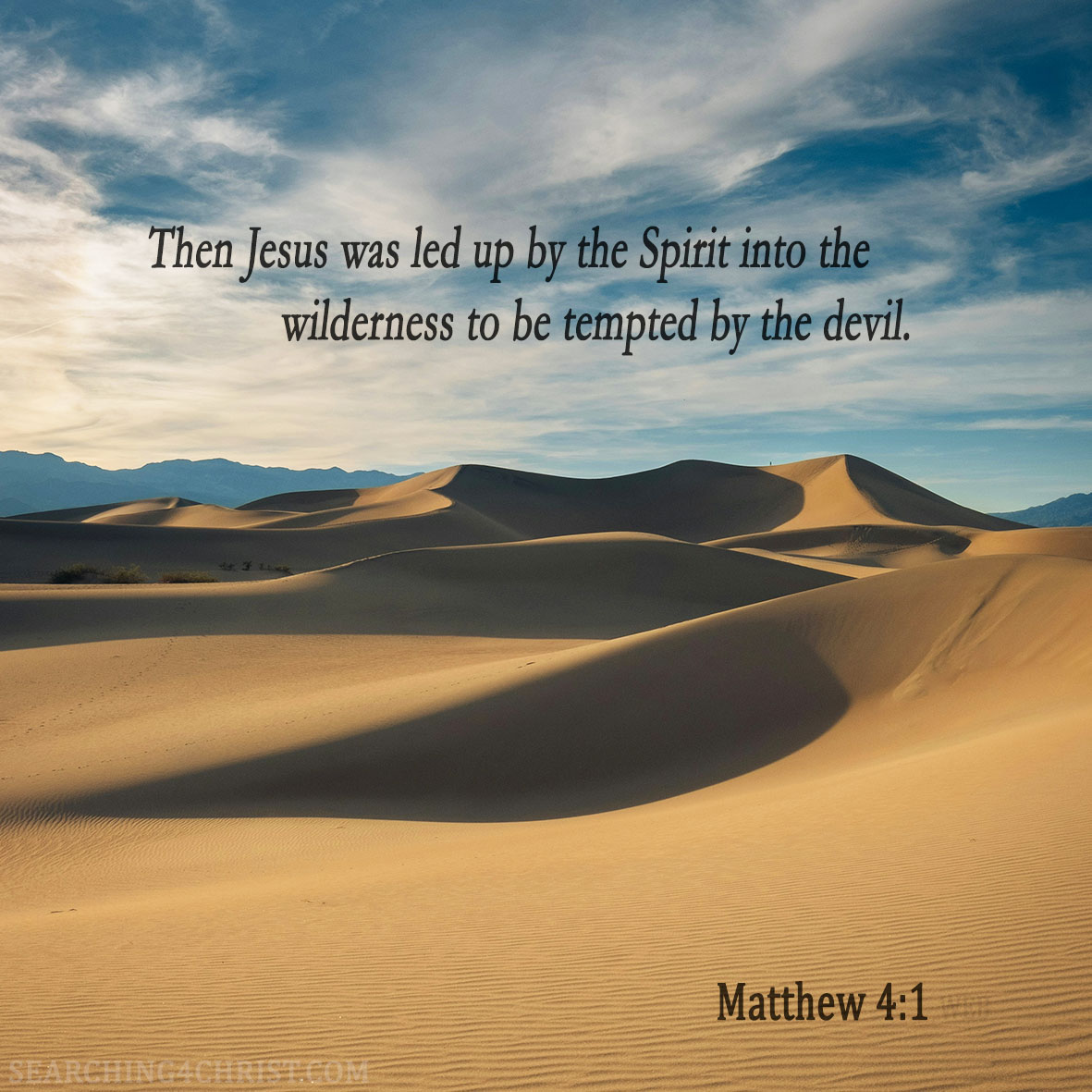 Then Jesus was led up by the Spirit into the wilderness to be tempted by the devil. Matthew 4:1